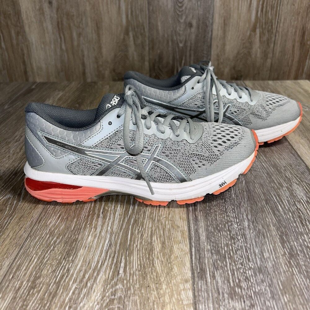 Asics GT 1000 Gray Orange T7A9N Running Sneaker Shoes Women’s US Size 7